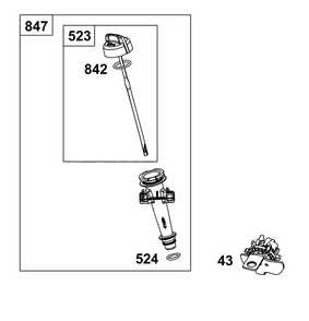 Lubrication Group Diagram and Parts List for 8P502-0026-H5  Briggs and Stratton Engine